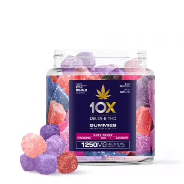10X Delta-8 THC Gummies Very Berry