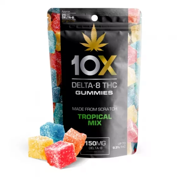 Delta-8 THC Gummies Pouch Tropical Mix